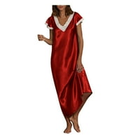 Luiyenes ženske kratke s0leeve V dom kućne odjeće pidžama duga haljina na spavaću odjeću