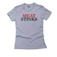Mesna smrdljiva - veganska vegetarijanska ljubav podržava žensku pamučnu sivu majicu