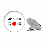 Miyazaki Japaness Naziv grada Red Sun Zastava okruglih metalnih kašika za pin Brooch