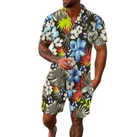 Trouser odijelo Muška proljeća Ljeto Slobodno vrijeme Hawaii Beach Style Stitchting Stripe Print Short