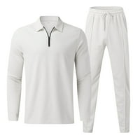 Outfmvch duksevi za muškarce setovi odijeva Majica Modni trenerki Ležerni set plus veličina i hlače postavljene žene bijele boje