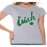 Newkward Styles Wone's Dnevne majice za žene Patricke za Ženska sreća Zelena Irska Shamrock košulja