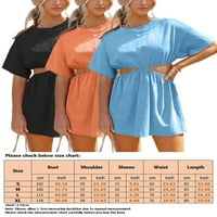 REJLUN dame Ljeto sandress Solid Boja majica Dress Swing kratke mini haljine obična jednostavna plaža