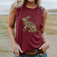 Sretne uskrsne majice za žene slatka leopard zeko grafički tenk vrh kršćanski prsluk compy casual majica ljeto