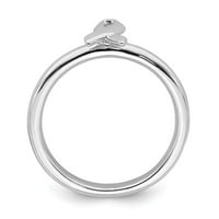 Bijeli sterling srebrni prsten za brbljenje izražavanja Ribbon svijesti o svijesti