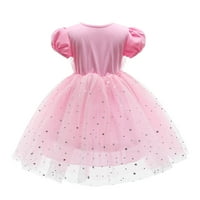 Djevojke haljine godina Djevojke Sequins Puffy Godine Girls Bubble rukave haljina, ružičasta