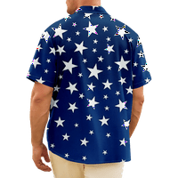 Četvrti jul Havajske košulje za muškarce USA zastava Dan zastava Dan kratkih rukava majice Moda Aloha