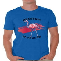 Newkward Styles Whassup Flockers za muškarce Pink Flamingo majica Flamingo košulje za muškarce Flamingo