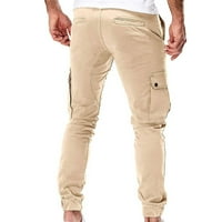 Teretne hlače za muškarce Ležerne prilike uvlačeće hlače Pocket čipke Ležerne prilike pune duljine hlače