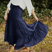 Jean suknja za žene rastegnuta ženska ljetna elastična visoka struka Boho maxi suknja Ležerne prilike