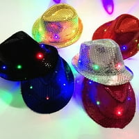 Hesoicy jazz šešir užaren šljokice LED prijenosni sjajni šešir za performanse