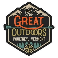 Poultney Vermont Veliki na otvorenom dizajn naljepnica vinilne naljepnice