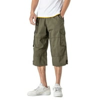 Muške hlače Pješačke pantalone plus veličine pamuk Multi-džepni dodaci otporni na košulje obrezane pantalone