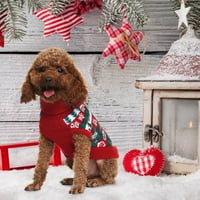 Park PET Crveni pahuljici uzorak Turtleneck Pleteni džemper za male pse i mačke pletenje za Božić