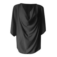 Ženske bluze i vrhovi modni ljetni kratki rukav draped kauč iz vrate TUNIONS Bluza Elegantne casual