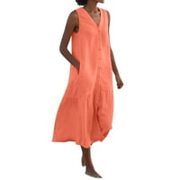 CPTFADH Ženska solidna temperatura suspenzije u boji, trend duge suknje labava haljina od struka