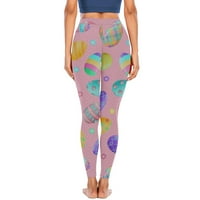 Oalirro ženske joge hlače visokog struka gležnjače ružičaste udobne joge hlače za žene xl