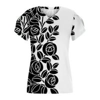 Scyoekwg Womens V izrez T košulje s kratkim rukavima T Odlični grafički casual labavi fit bluza lagana