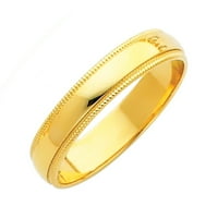 Jewels LU 14K Žuto zlato Solid Dovodio migrenu Tradicionalna udobnost Potpuna obična vjenčana prstena