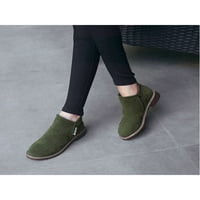 Prednjeg swalk-a Boot Okrugli nožni plijeni Zimske čizme s niskim potpeticama Haljina Moda Ženska strana Zip Army Green 8.5