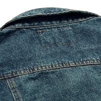 Paille Men Button-down casual jean jakna retro opeklasna odjeća Classic Slim Fit traper prsluk tamno