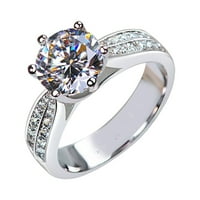 Poklon prsten žene Ženka sa sjajnim zirkonijskim prstenarskim nakitama