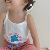 Djevojčica toddlera bez rukava od rukava na vrhu ljetne odjeće 0-5t
