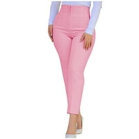 Puntoco ženske moderne tanke ugrađene casual pantalone u boji ružičaste 8