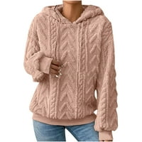 Pad džempera za žene plus veličine modni pleteni pulover s dugim rukavima s kapuljačom od kapuljača
