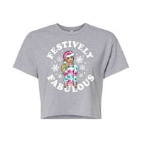 Barbie - praznici i božić - Festiventivno fenomenalne - Juniors Cropped pamučne mješavine majica