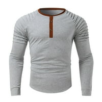 Akiigool muns tops plus veličina mens casual osnovna majica Slim Fit pulover lagani dugi rukav na vrhu