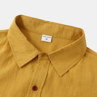 Majice žute majice za muškarce muške ljetne havajske košulje s kratkim rukavima Dvostruki džep isključite
