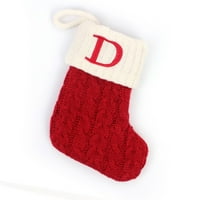 Božićne čarape crvene pahuljice abecede pletenje čarapa privjesak za božić