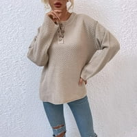 Simplmasygeni Ženski pulover dugih rukava pulover Ležerne prilike seksi modni okrugli vrhovi vrata bluza
