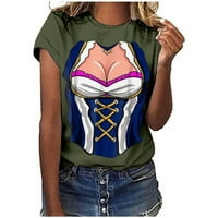 Ženske rastezljive vrhove Teen Girl Tshirts Oktoberfest bluza Crew Crw Crt Dressy Casual Tunic Majice