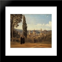 Firenca, Boboli vrtovi uokvireni umjetnički print Camille Corot