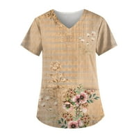 Royallove ženske košulje Ženska modna štampana radna uniforma sa džepnim majicama kratkih rukava