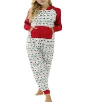 Lizxun Slatki božićni tiskani patentni zatvarač sa kapuljačom sa roditeljskom djecom jednodijelni pidžami