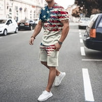 Vedolay kratki setovi za muške muške kratke setovi odijeva Ljetne zvijezde Stripe Patriotske majice