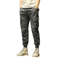 FVWitlyh siva dukseci Muški teretni hlače MENS Classic Fit modni rad Sigurnosni teret Multi-džepni planinarski
