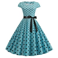 Ženske haljine Ljetne kratke rukave Party Dots Ispis 1950-ih Domaćica večernja party maturalna haljina