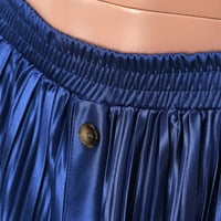 Eczipvz Maxi suknje za žene Ženska LEDA High Rise Midi suknja Detalji u bonet trakom plava, s