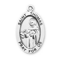 Patron Saint Thomas Još ovalne srebrne medalje Sterling
