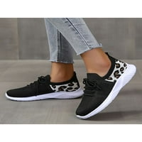 Dame trčanje cipele Leopard Print Atletska cipela Mrežne tenisice Lagani stanovi Žene treneri čipke