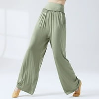 Joga hlače za žene trbuh kontrole visokog struka labave fit ravne noge Hlače hlače udobne salonske pantalone