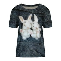Sretan uskršnji zečji zečji jaja grafički tees smiješni uskrsni dan žene djevojke majica kratkih rukava Crewneck Holiday majice