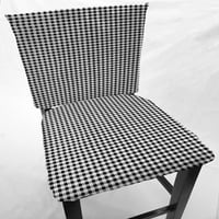 Crno-bijelo provjereno Gingham stolica za trpezariju za trpezariju ili poklopci sjedala od strane Pennyjeva potrebnih stvari