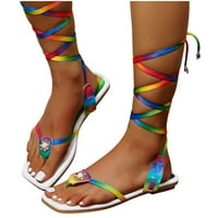 Ljetne dame Flip flops Koloralni zavojna sandala Ležerne prilike ravne ženske cipele za plažu