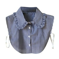 Dodatna oprema Ženska bluza Stripe gumba Lažna košulja za odjeću odvojive ovratnike poliesterska odjeća