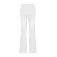 BDFZL Hlače za žene Žene Trendovi Leisure Pocket Džepne pantalone Lagano zapaljene hlače Denim bijeli XXXXL